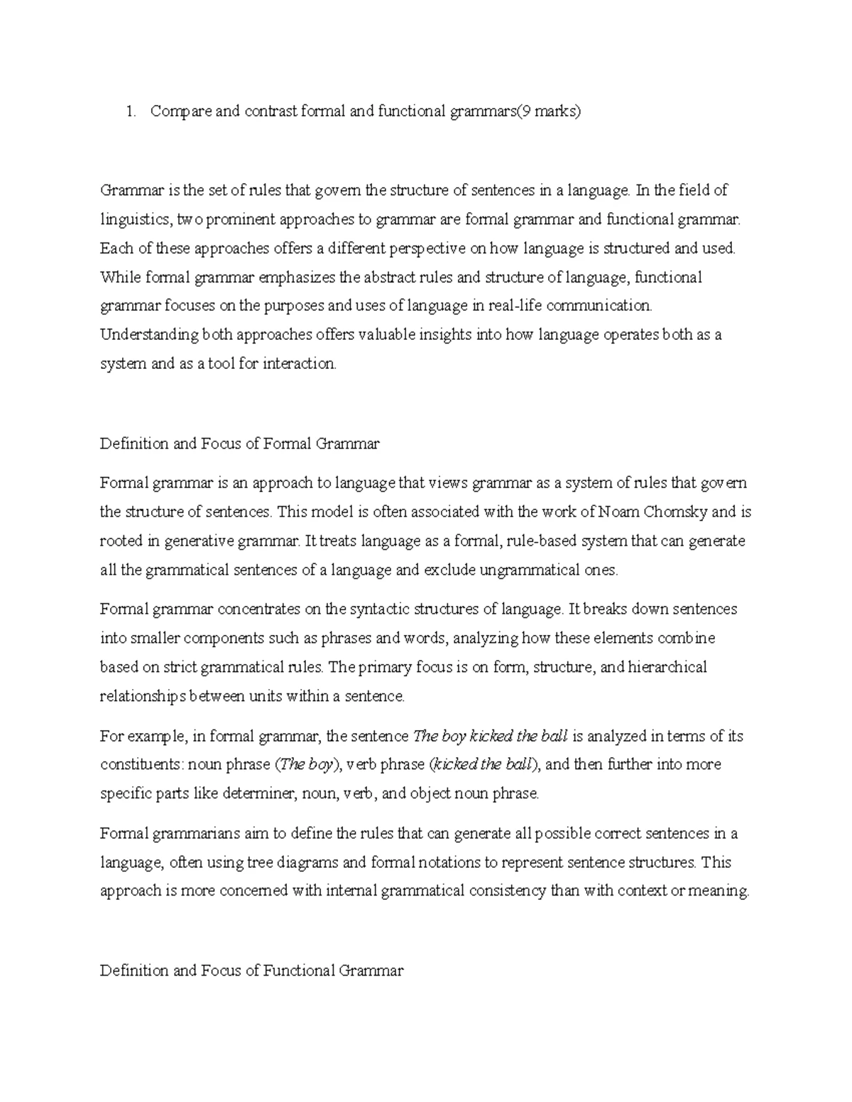 Comparative Analysis of Formal and Functional Grammars (Advanced ...
