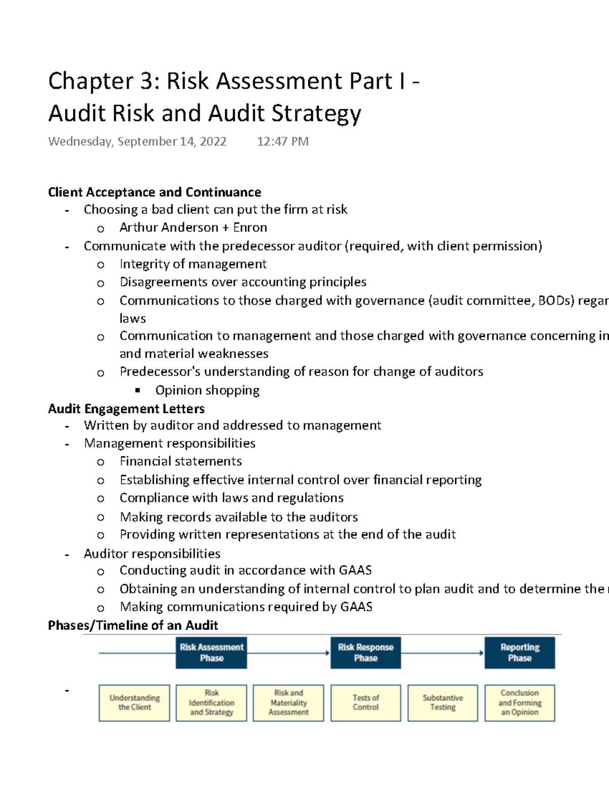 Chapter 3: Risk Assessment Part I - Understanding Audit Risk & Strategy ...
