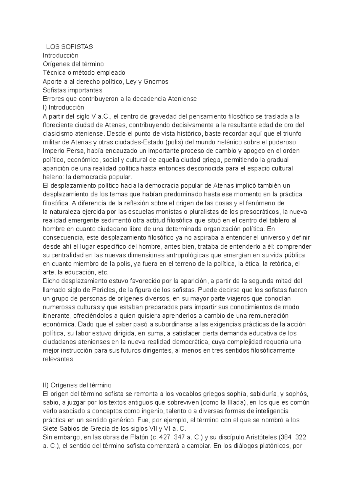 LOS SOFISTAS Y SU IMPACTO EN LA FILOSOFÍA POLÍTICA: ANÁLISIS HISTÓRICO ...