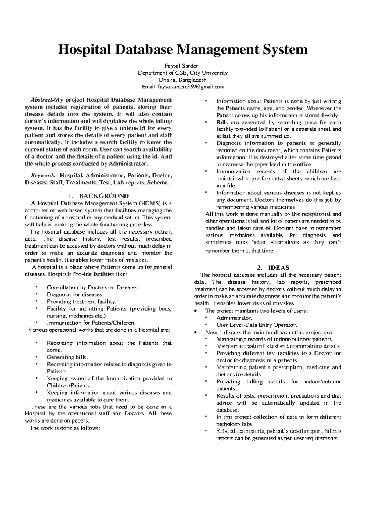 Hospital Database Management System sql - Hospital Database Management ...