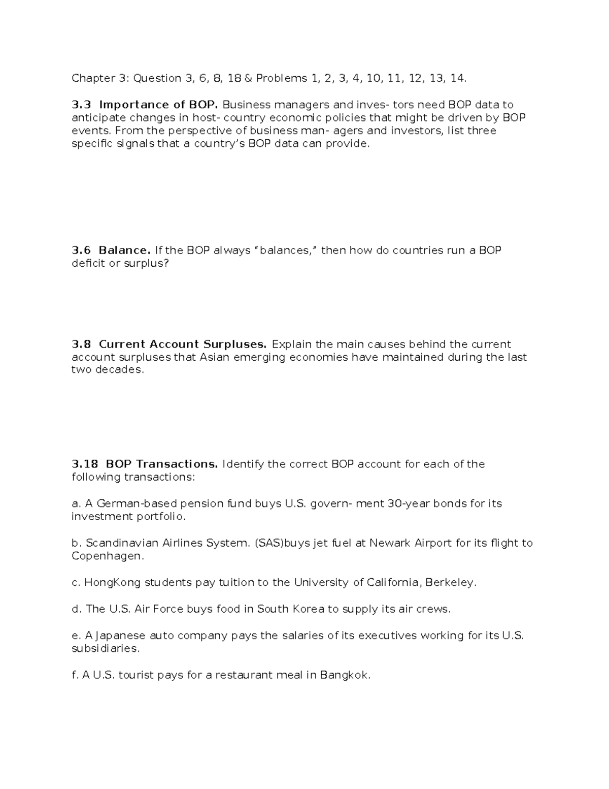 Chapter 3 Problems & BOP Insights - Tut 2 - IFI - Studocu