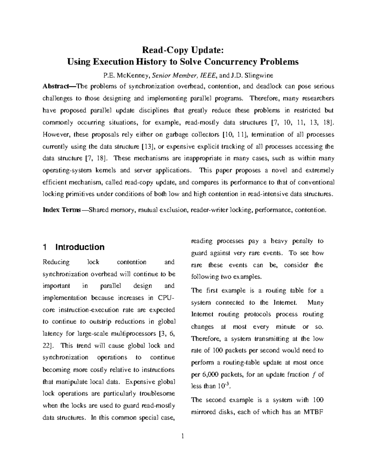 Read-Copy Update: Solving Concurrency Issues in Parallel Programs (CS ...