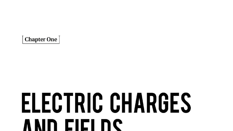 Chapter 1: Electric Charges and Fields (PHYS 101) - Introduction and ...