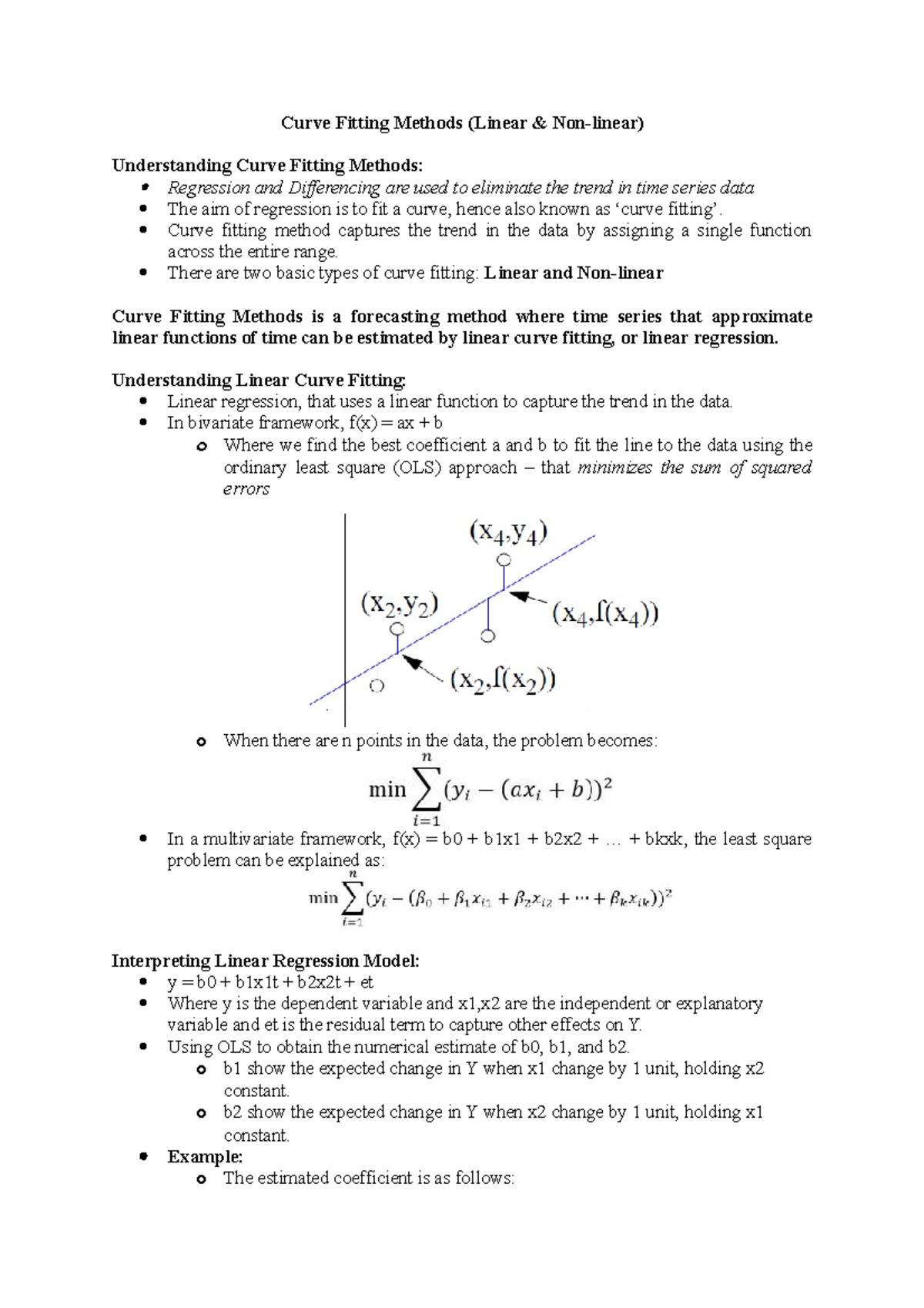 Curve Fitting Methods - Curve fitting method captures the trend in the ...