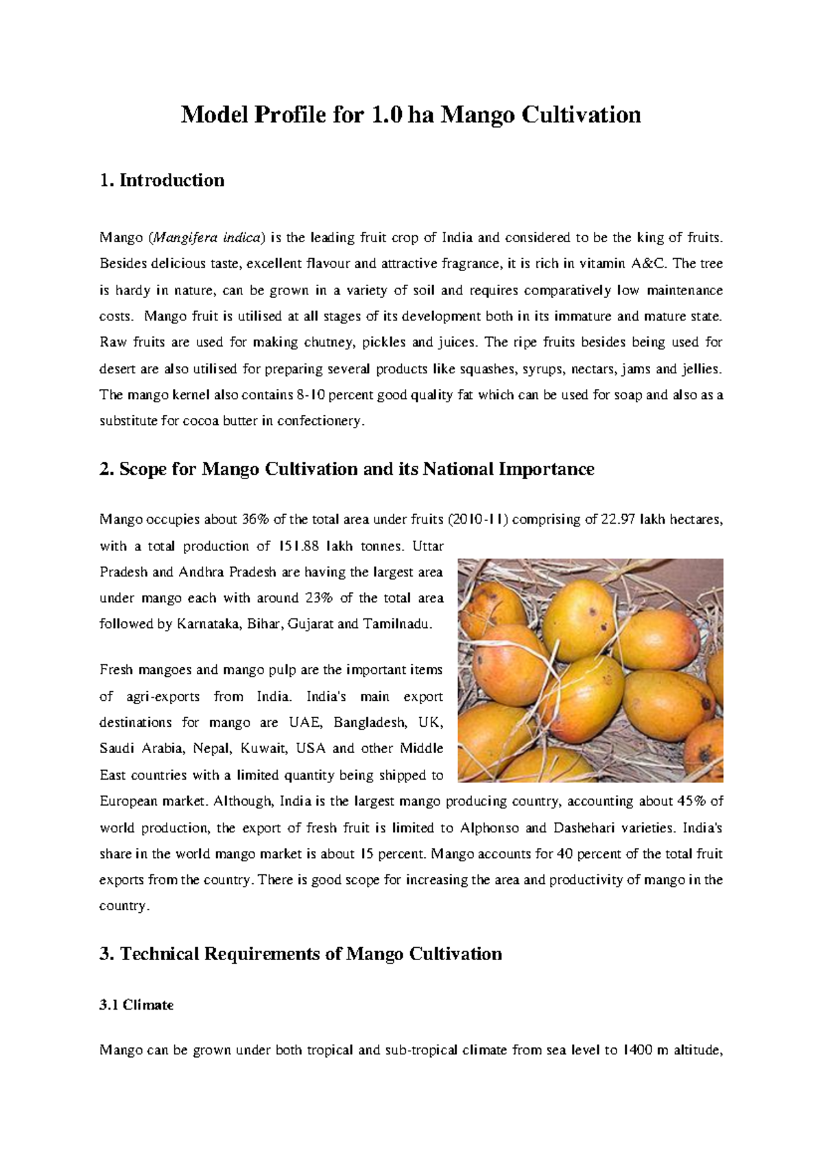 **Mango Cultivation Technology for 1.0 ha: A Comprehensive Guide ...