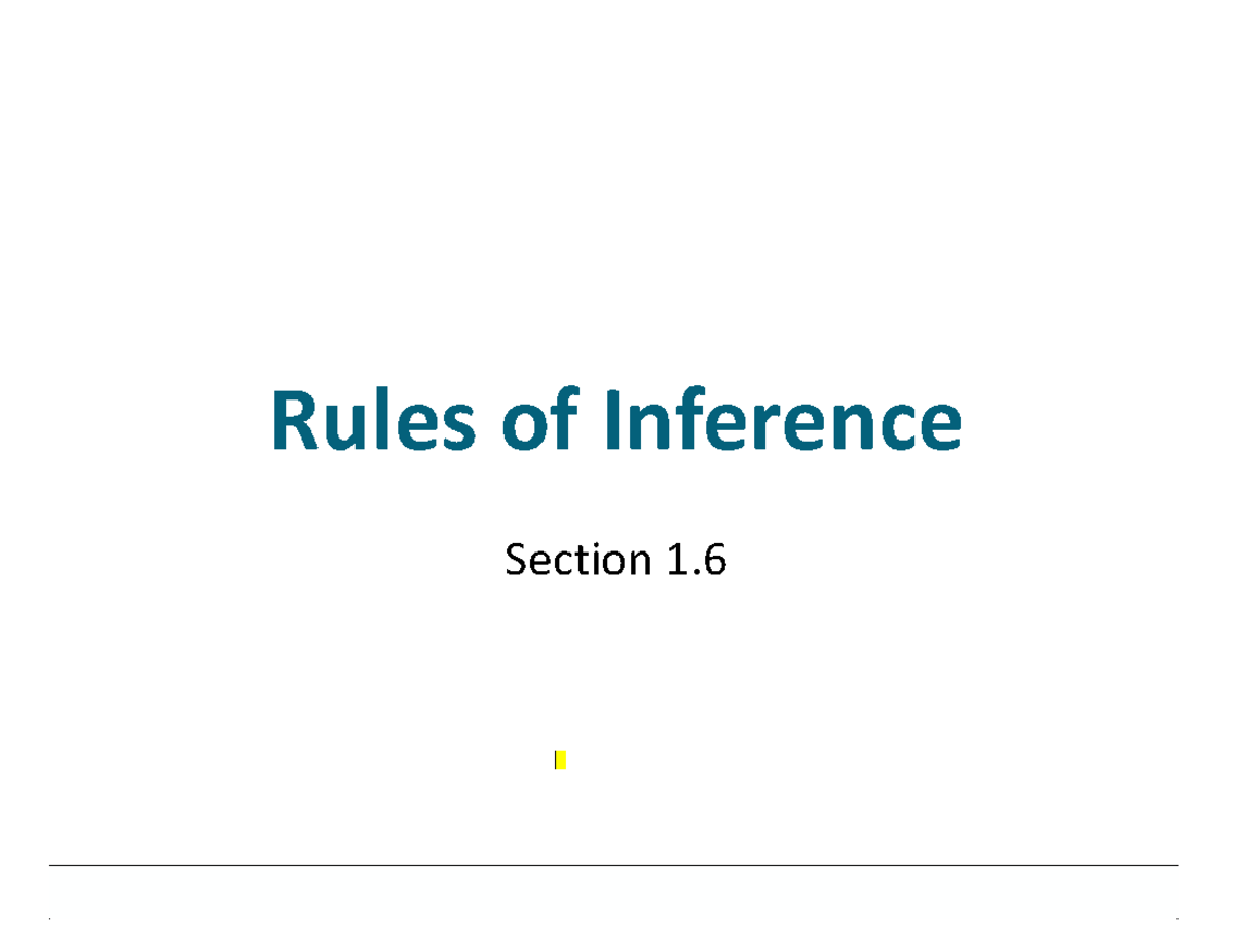 Rules of Inference: Discrete Math Notes (2019) - Studocu