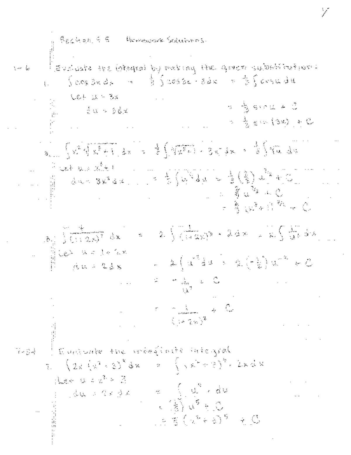 Section 5.5 Homework Solutions: Evaluating Integrals with Substitutions ...