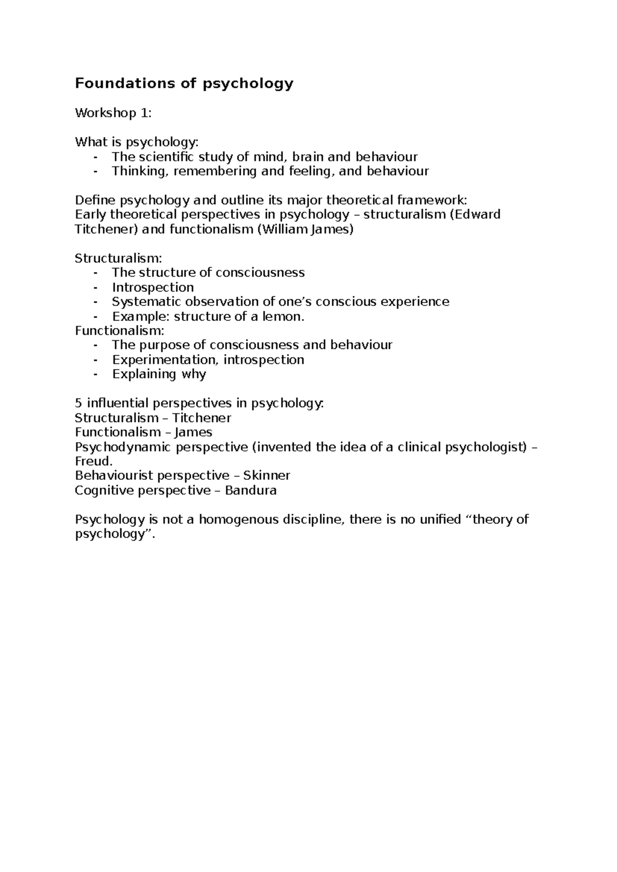 Foundations of Psychology: Key Concepts and Theoretical Frameworks ...