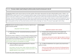 A level Politics Specification - Pearson Edexcel Level 3 Advanced GCE ...