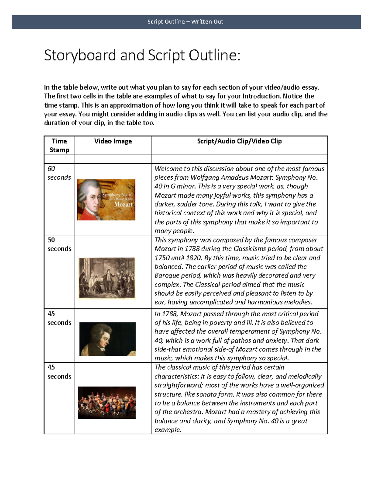 Storyboard and Script Template Danieljimenez - Script Outline – Written ...