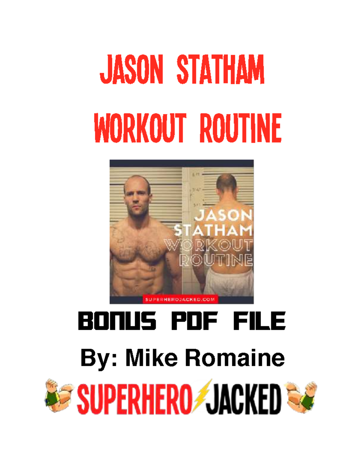 Jason Statham Workout Routine: Fitness Guide PDF - Studocu