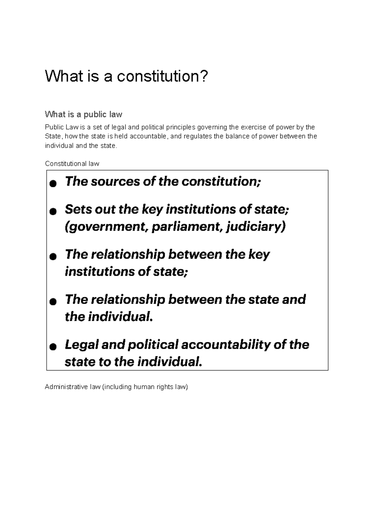 Public Law and Constitutional Principles Overview (PL101) - Studocu