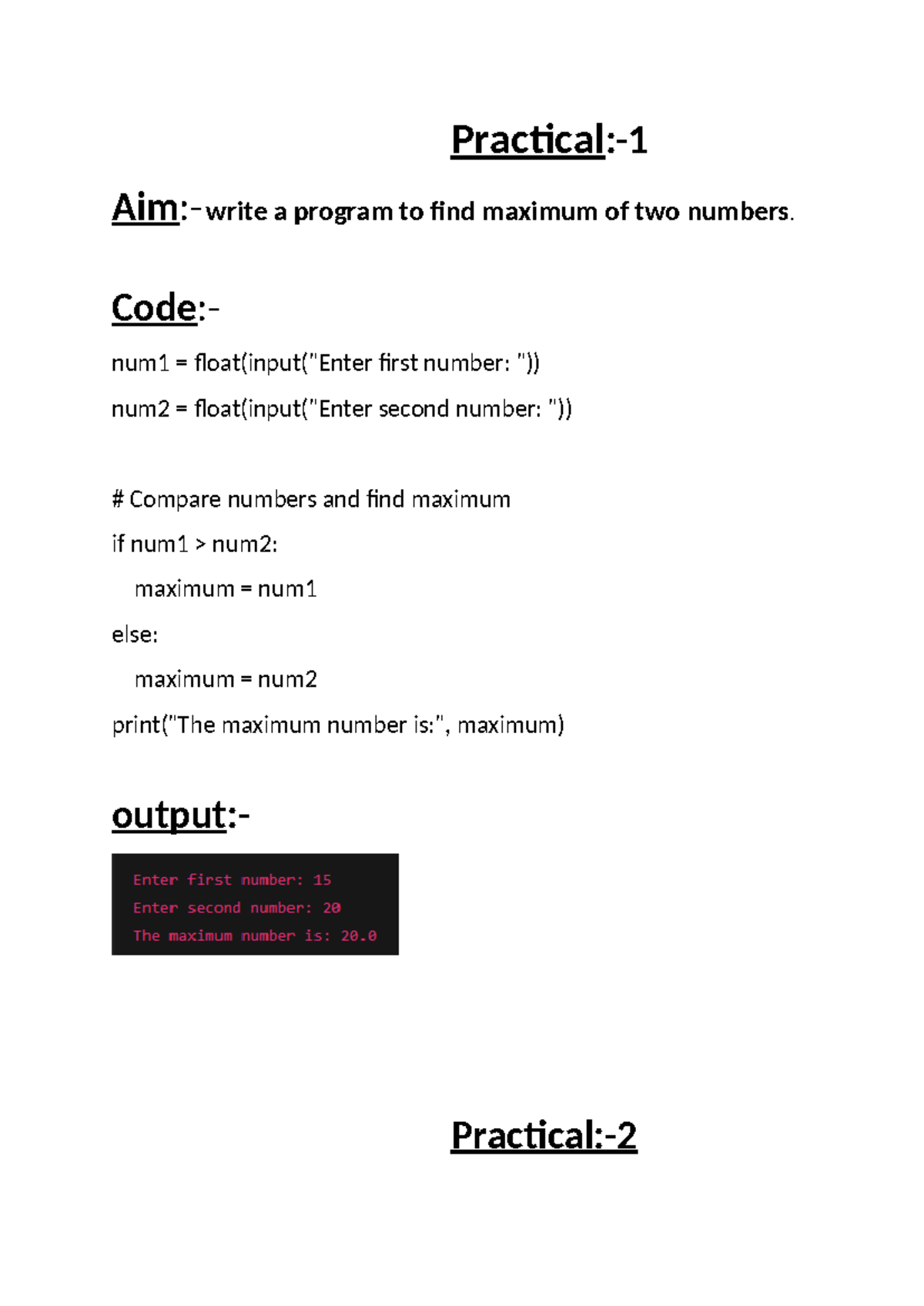 Practical Python Programming: Finding Max, Sum, and More - Studocu