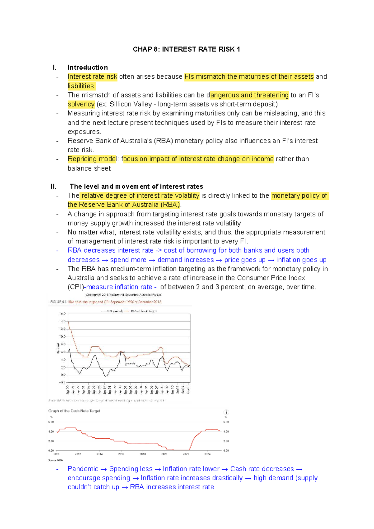 BFC3170: Chapter 8 - Understanding Interest Rate Risk - Studocu