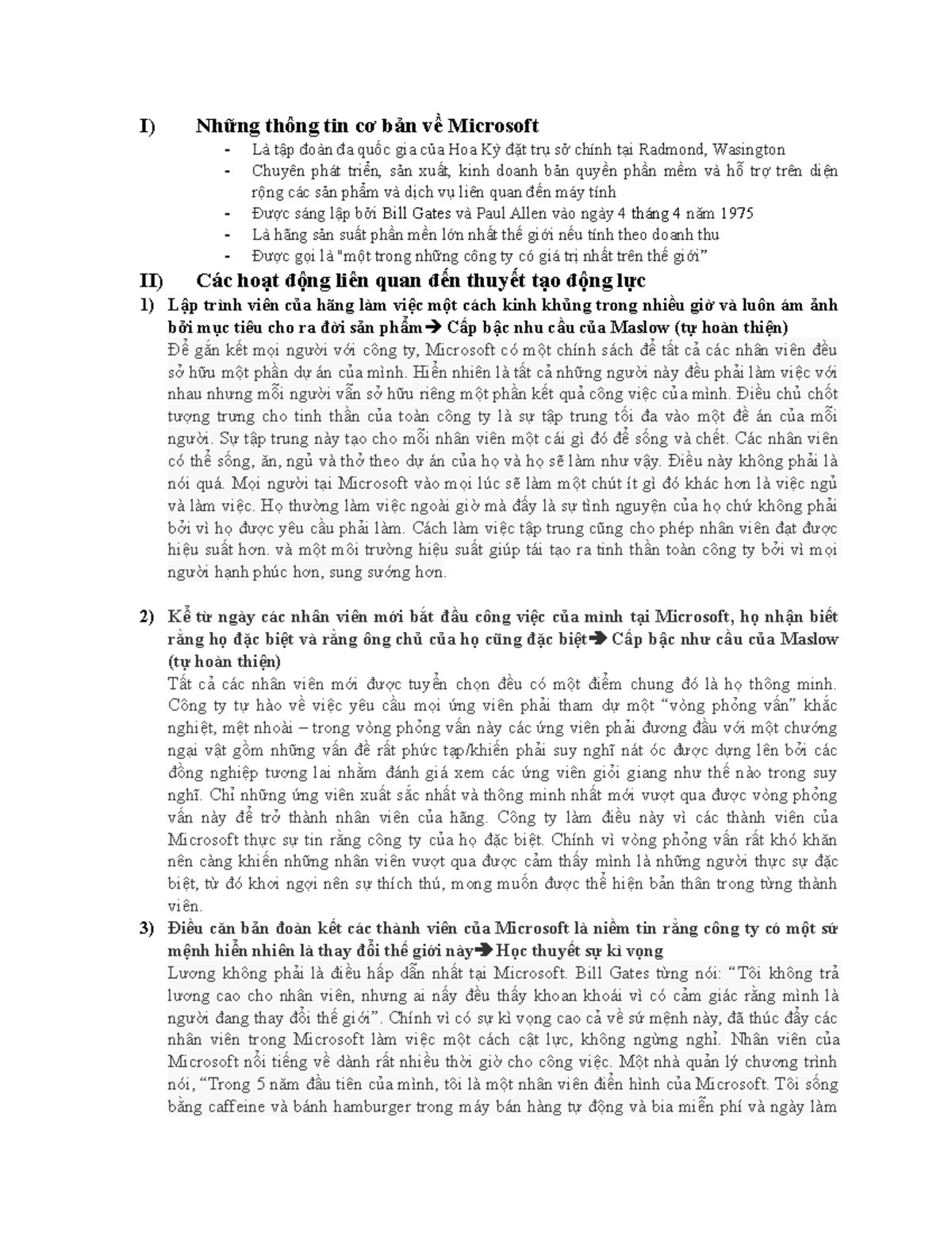 Những thông tin cơ bản về Microsoft+ Câu 2 - I) Những thông tin cơ bản ...