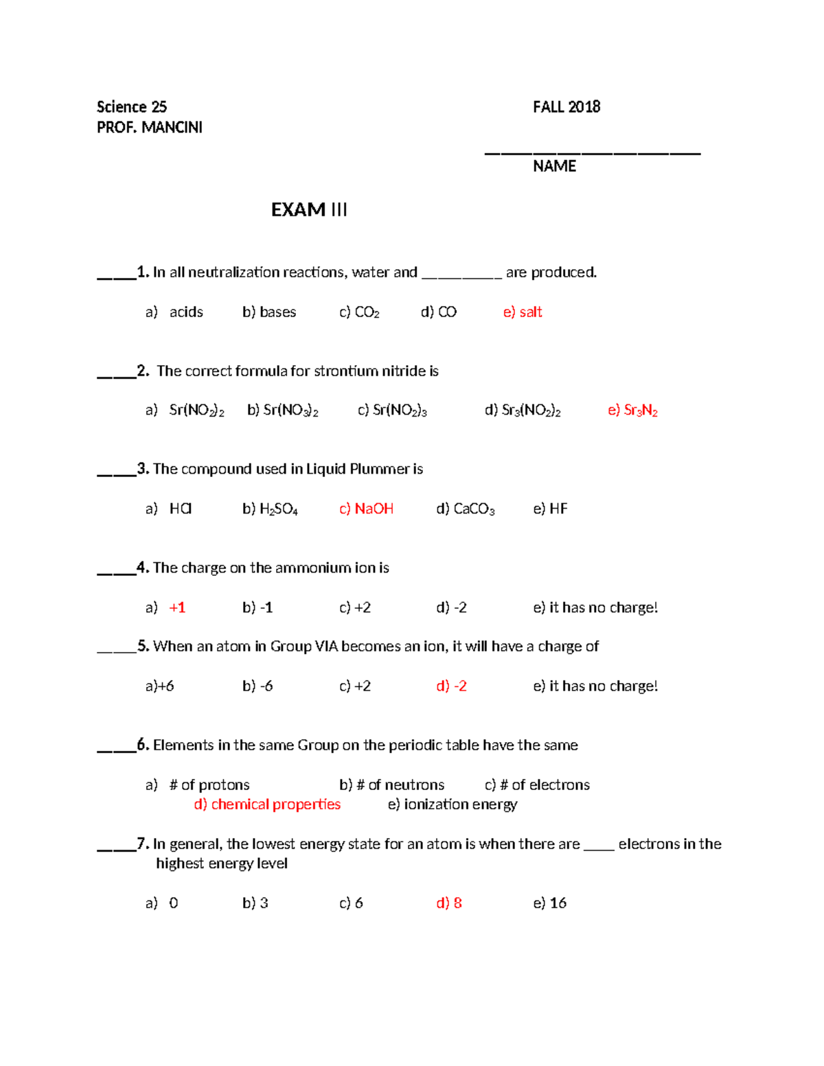 F18-Exam III - Science 25 (Fall 2018) Study Guide - Studocu