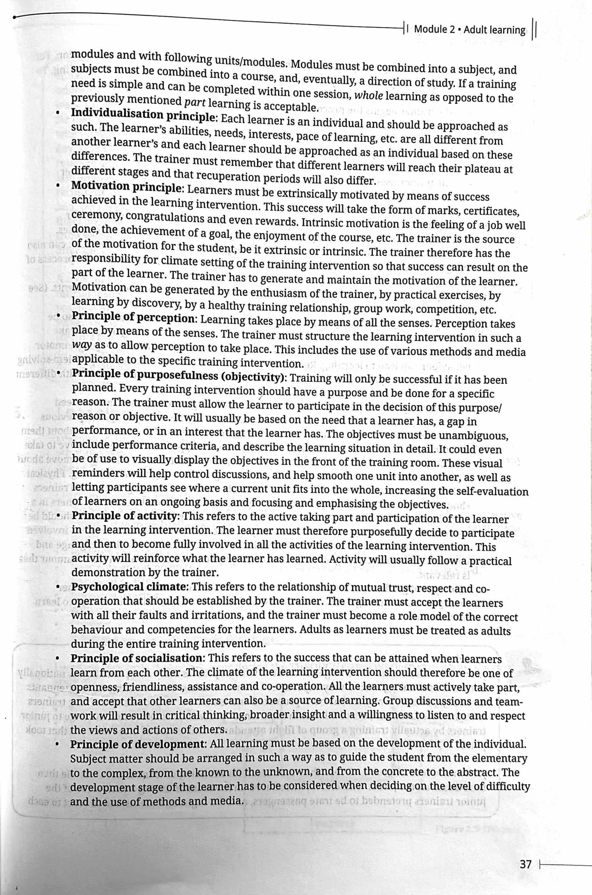 Overview of Key Principles in Adult Learning (Module 2) - Studocu