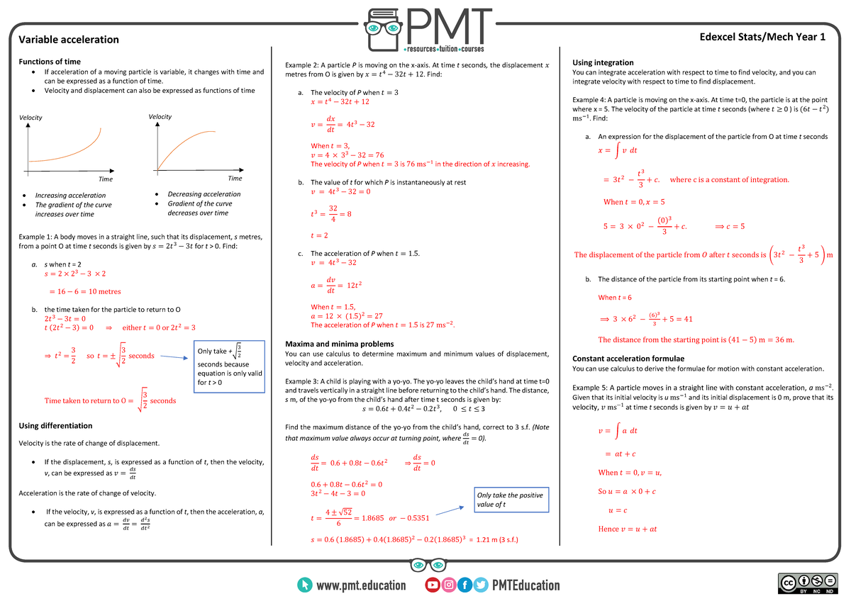 Ch.11 Variable Acceleration: Functions of Time and Motion Analysis ...