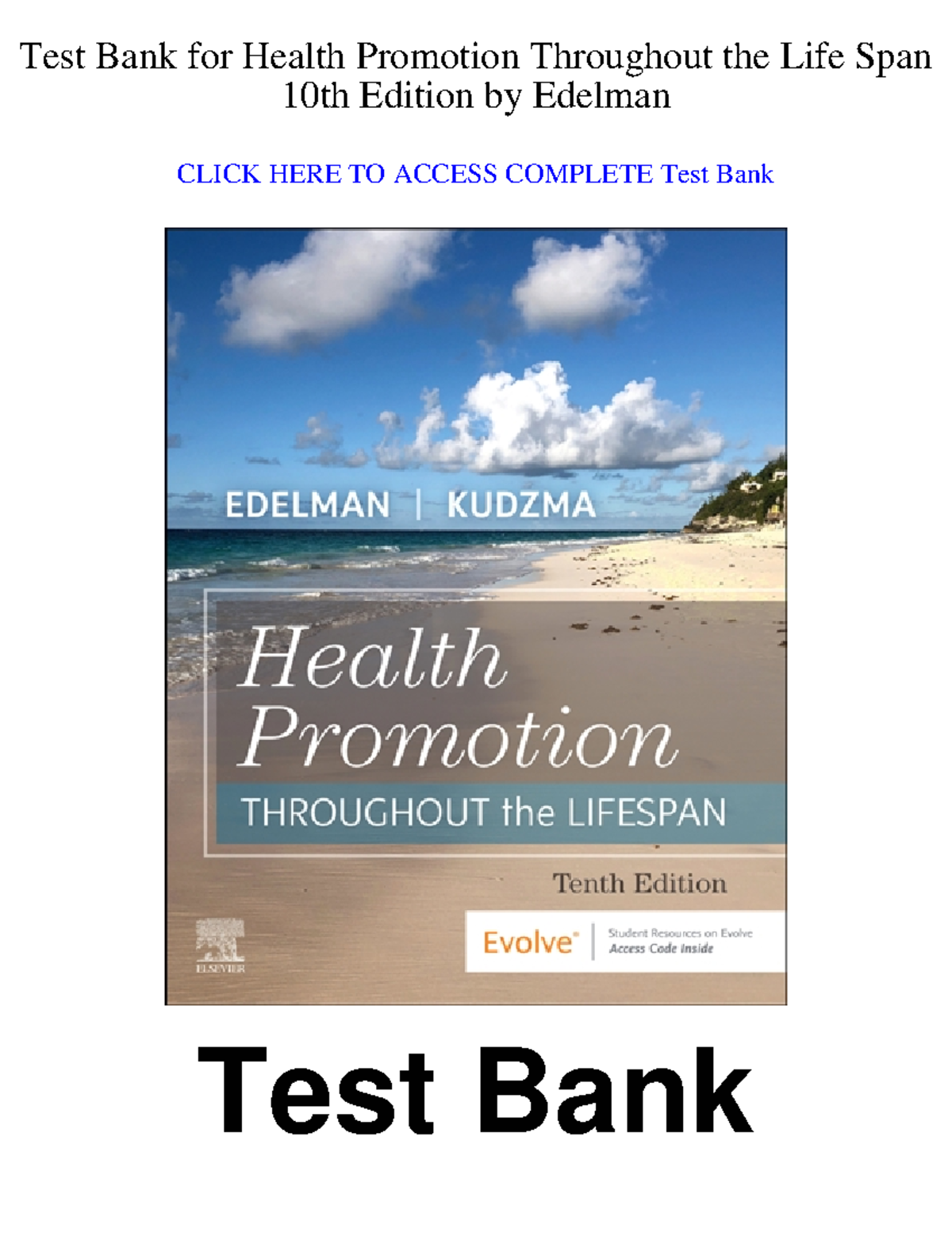 Test Bank for Health Promotion Throughout the Life Span (10th Ed ...