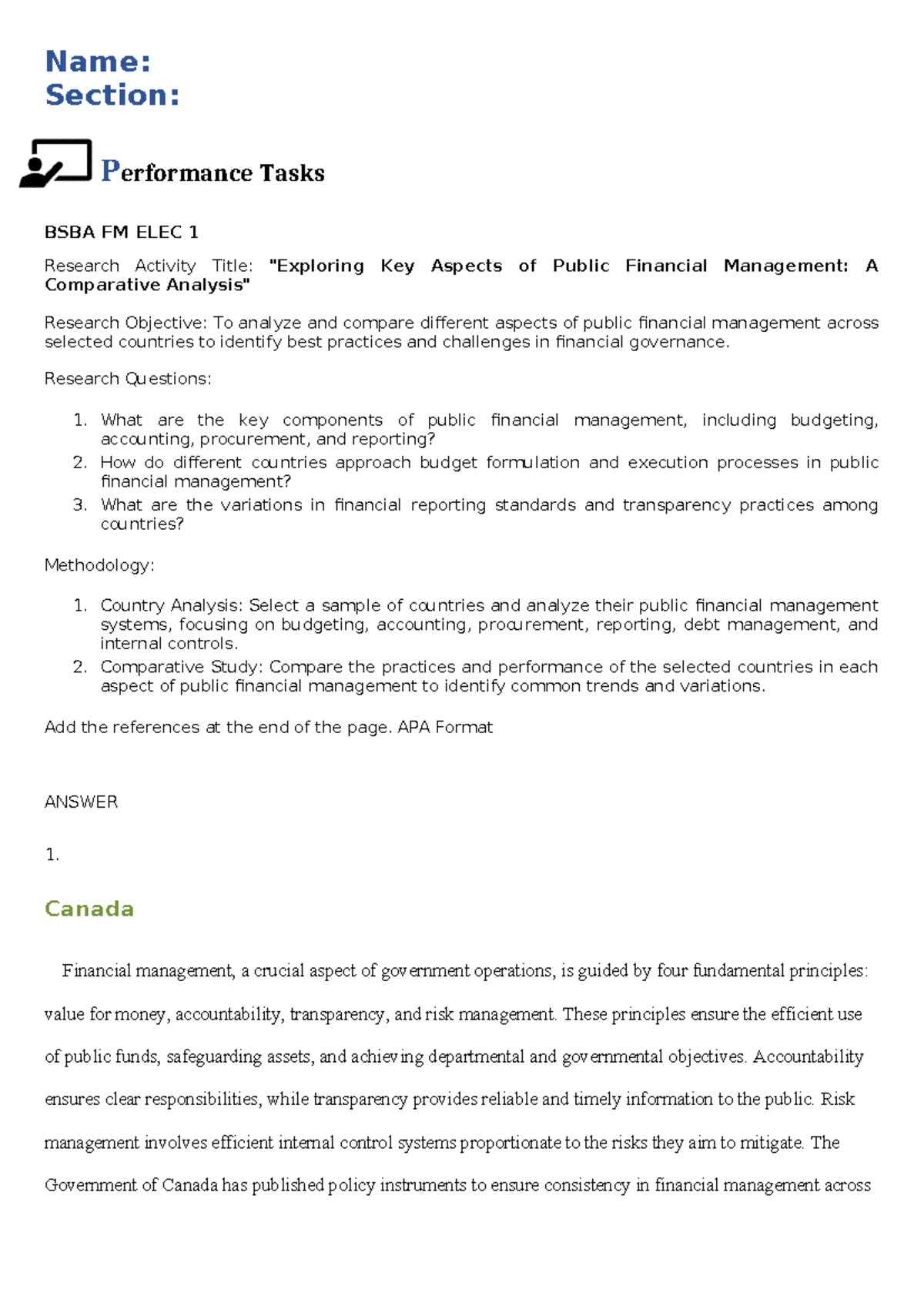 FM ELEC1 - it is one of the activities in public finance - Name ...