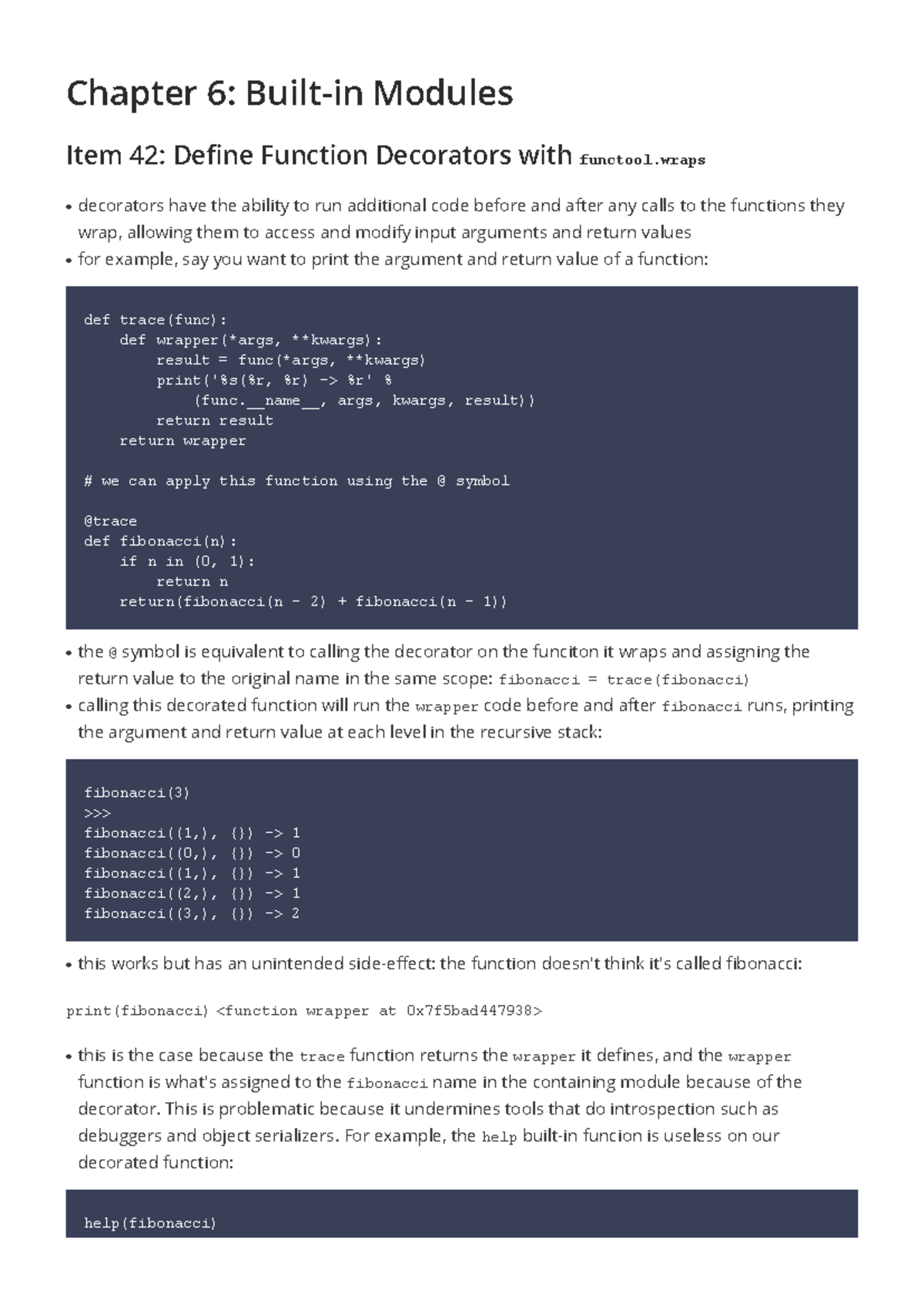 Chapter 6: Built-in Modules - Chapter 6: Modules Item 42: Define ...