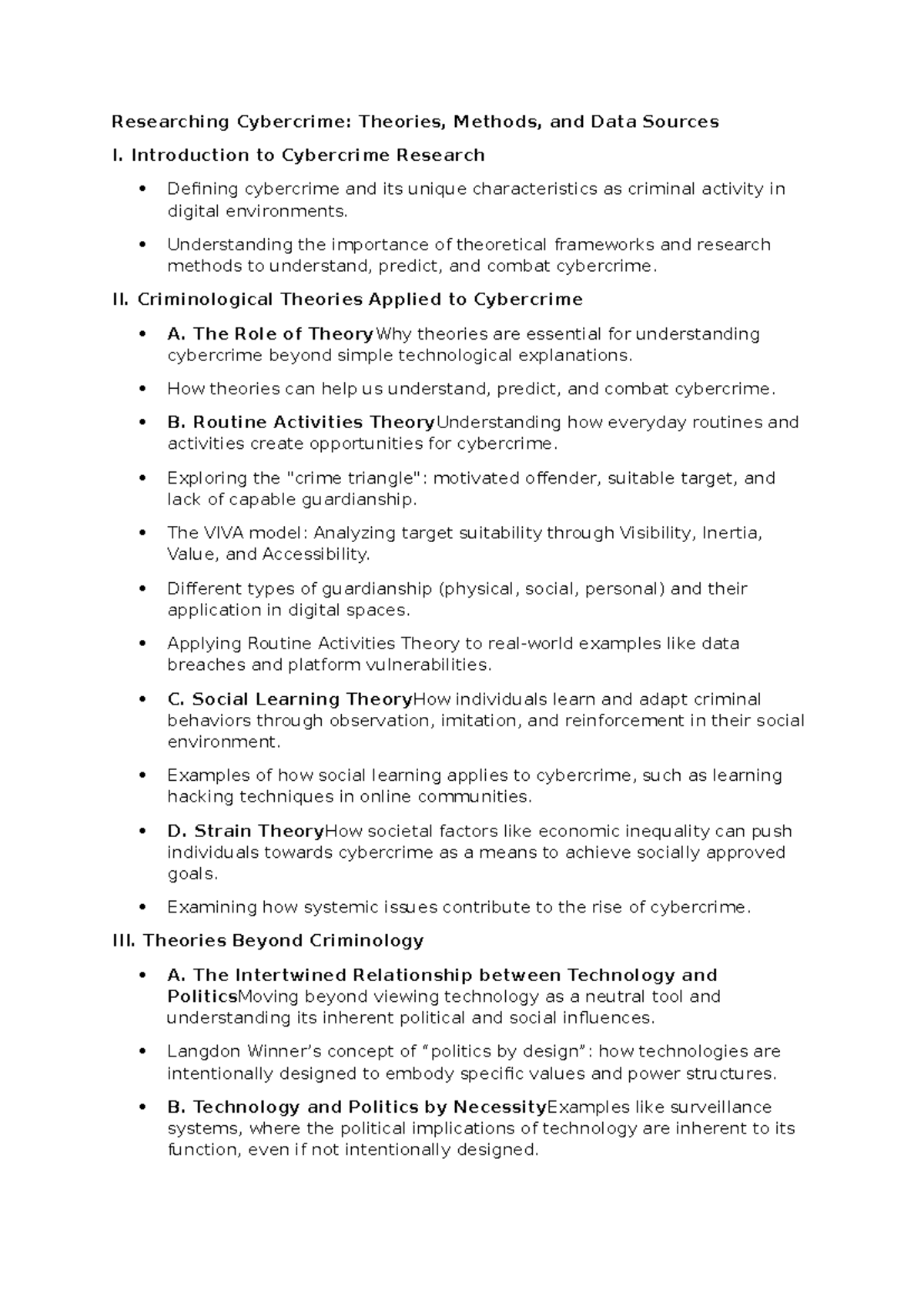 Cybercrime Research: Theories, Methods, and Data Sources (Week 2 Notes ...