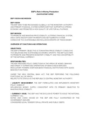 Module 3 BSP Role in Money Production - BANGKO SENTRAL NG PILIPINAS ...