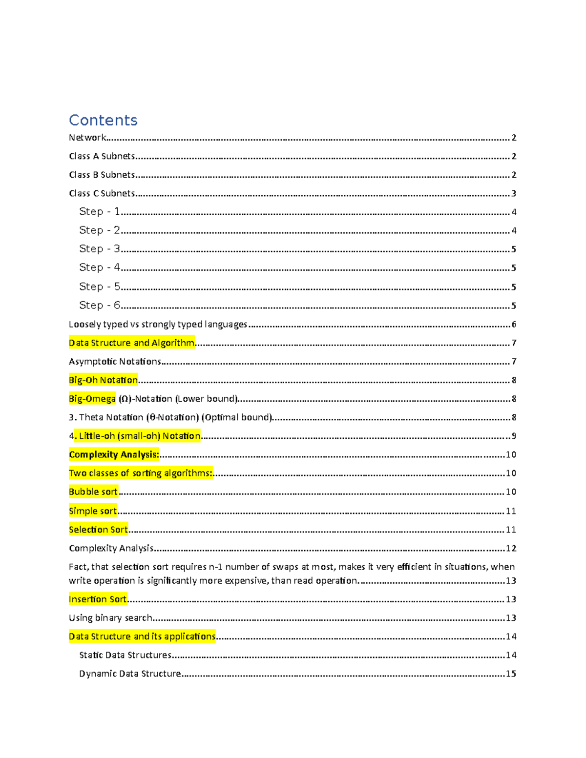 Comprehensive Notes on Data Structures & Algorithms (CS101) - Studocu