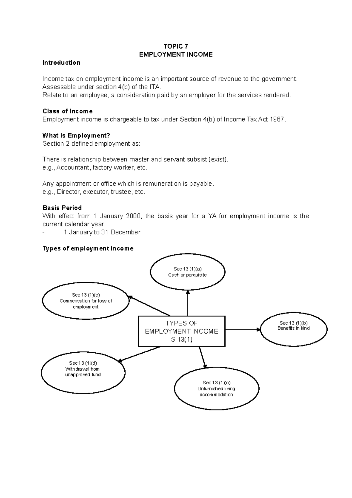 Topic 7: Employment Income - Lecture Notes on Taxation and Benefits ...