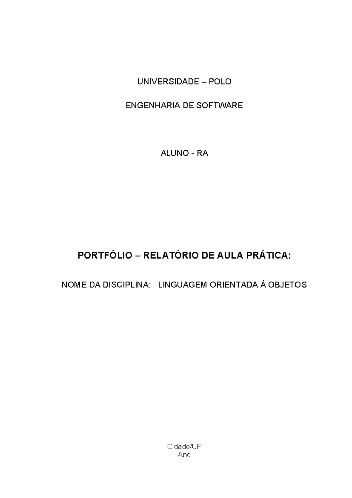 Roteiro DE AULA Prática - Linguagem Orientada A Objetos - UNOPAR ...