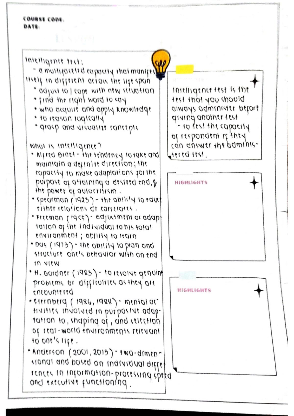 Intelligence Test Overview: Key Concepts and Theories - Studocu