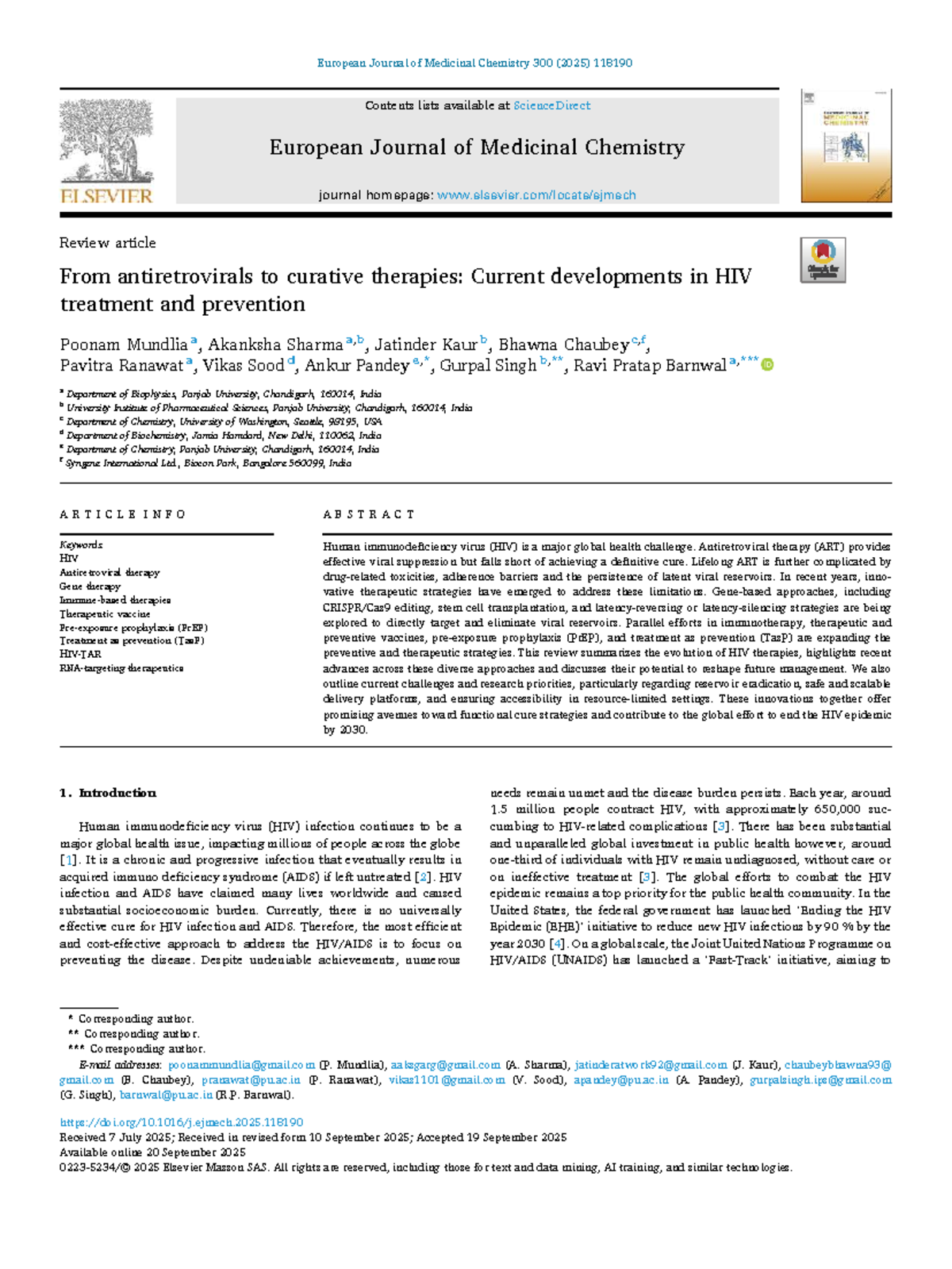 Current Developments in HIV Treatment and Prevention: A Review (HIV 300 ...