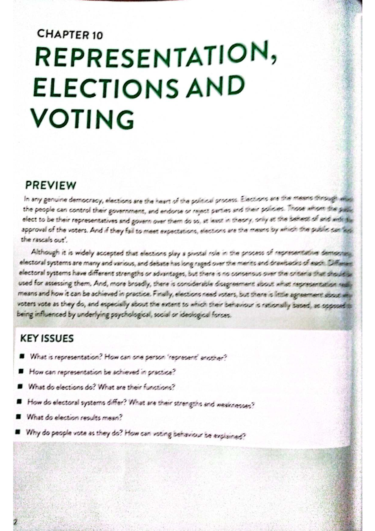 CHAPTER 10: REPRESENTATION, ELECTIONS, AND VOTING IN POLI 112 - Studocu