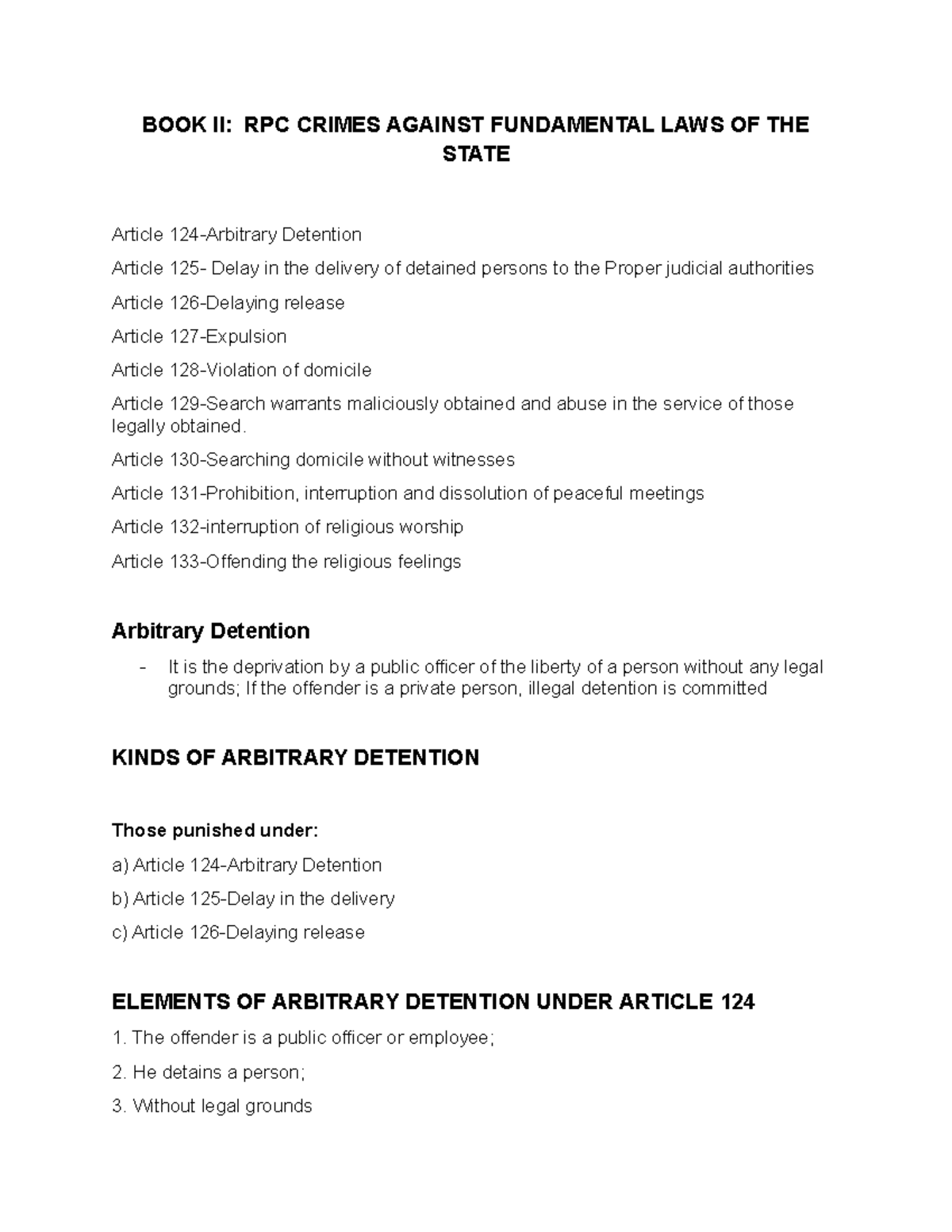 RPC - A lecture for Crimlaw 2 subject. - BOOK II: RPC CRIMES AGAINST ...
