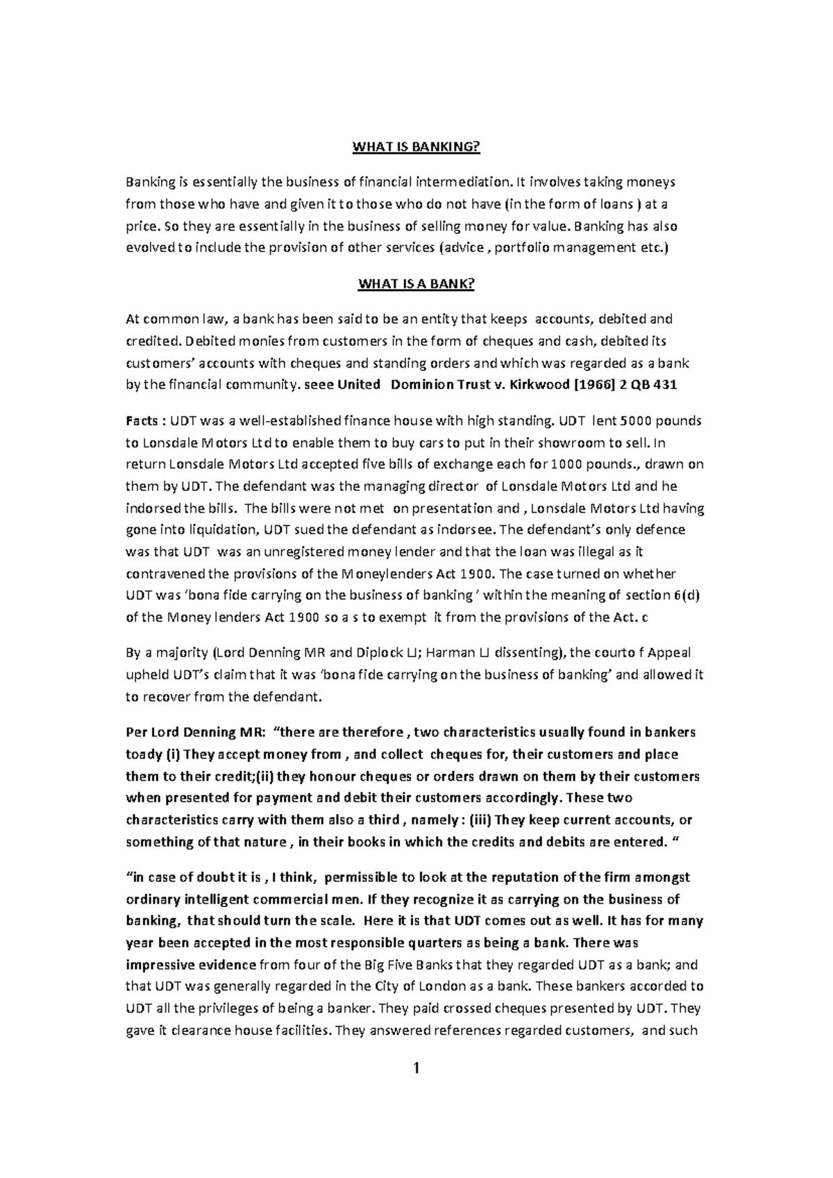 Banking Law Overview: Key Concepts and Regulations (BL 101) - Studocu