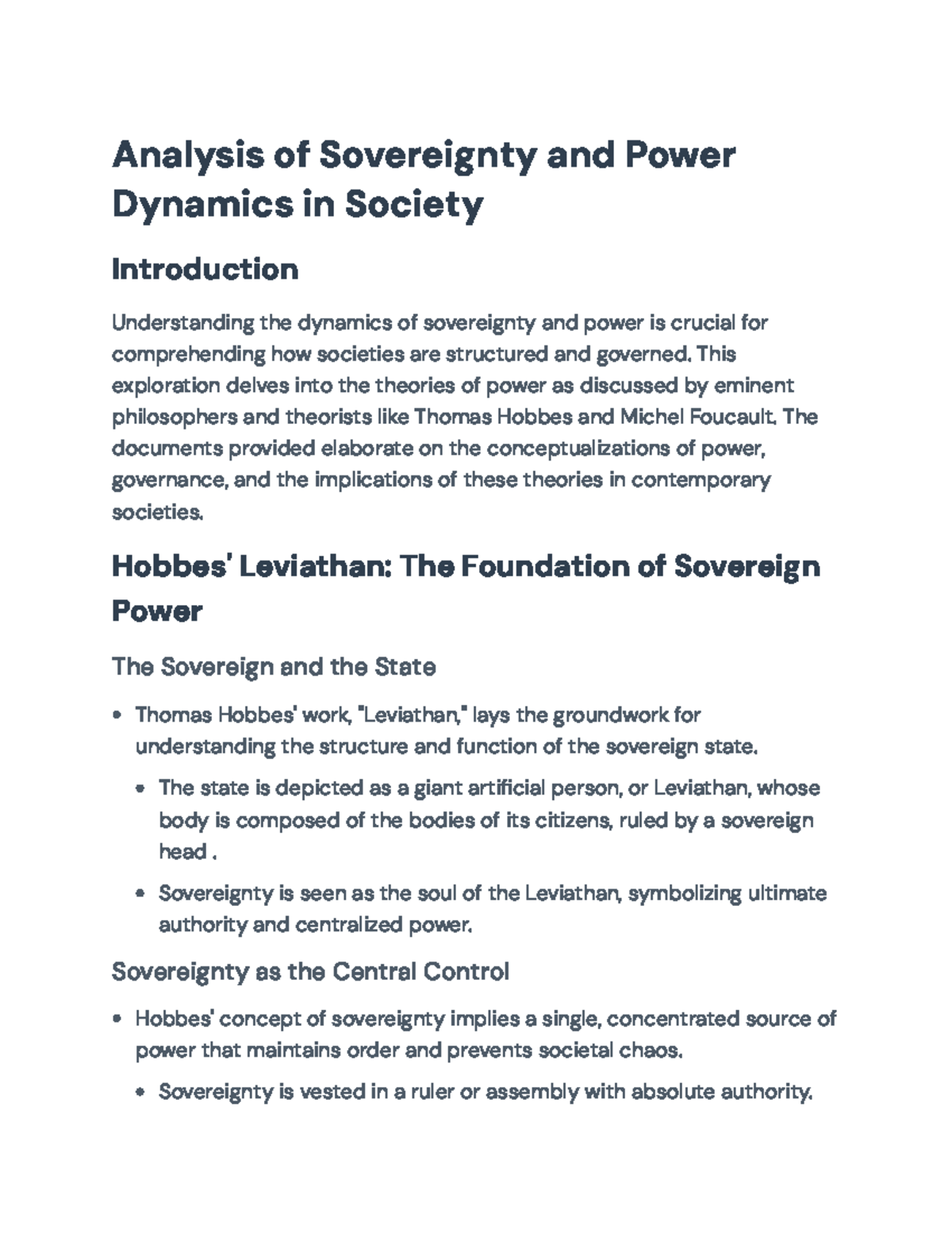 SOV301: Analysis of Sovereignty and Power Dynamics in Society ...
