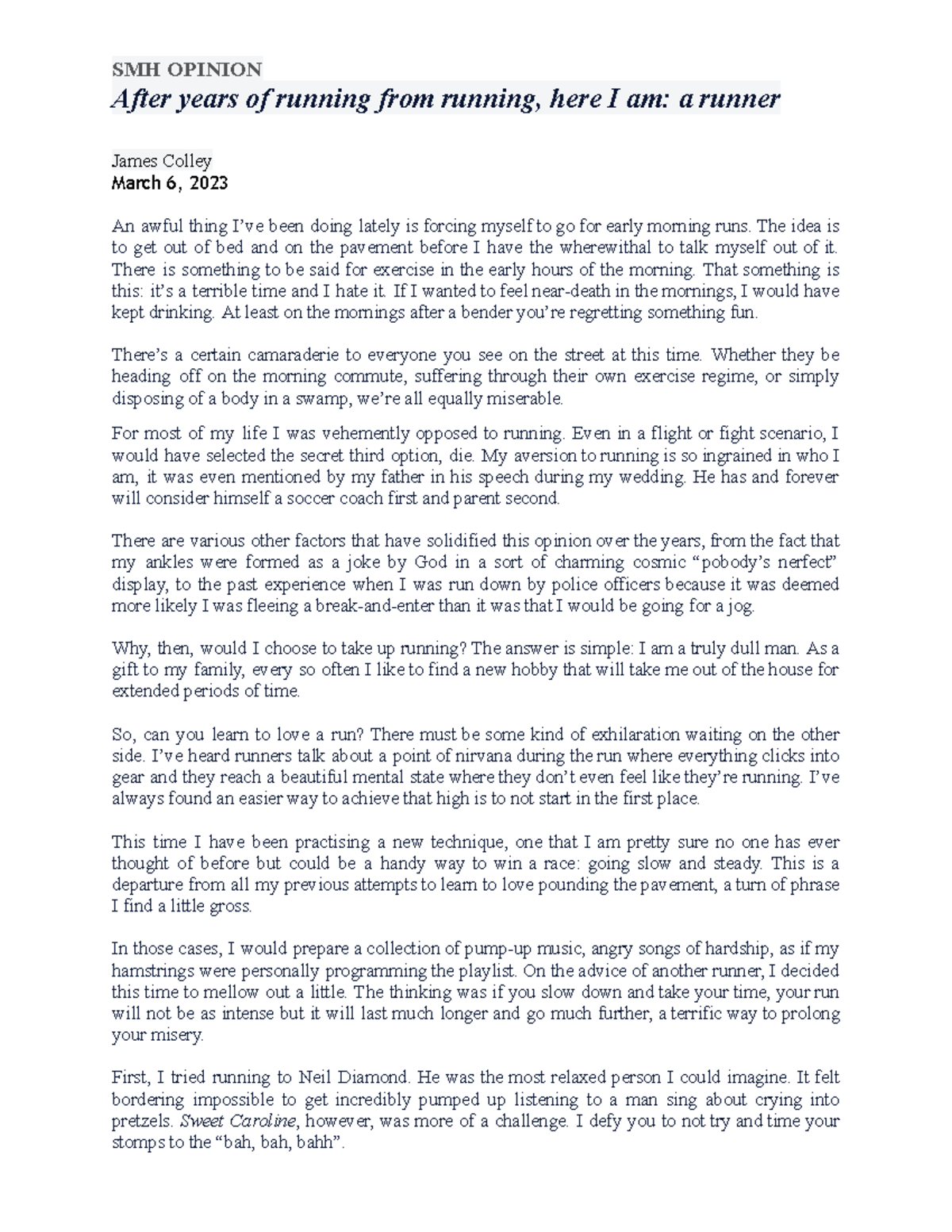 SMH Essay Notes: My Journey from Running Avoidance to Embracing the Run ...