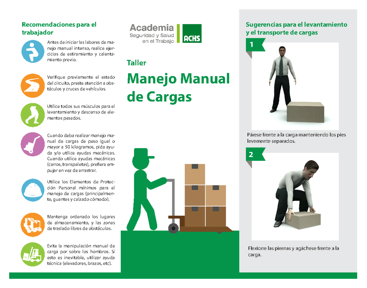 Guía para el Manejo Manual de Cargas - Taller MMC v4 - Studocu