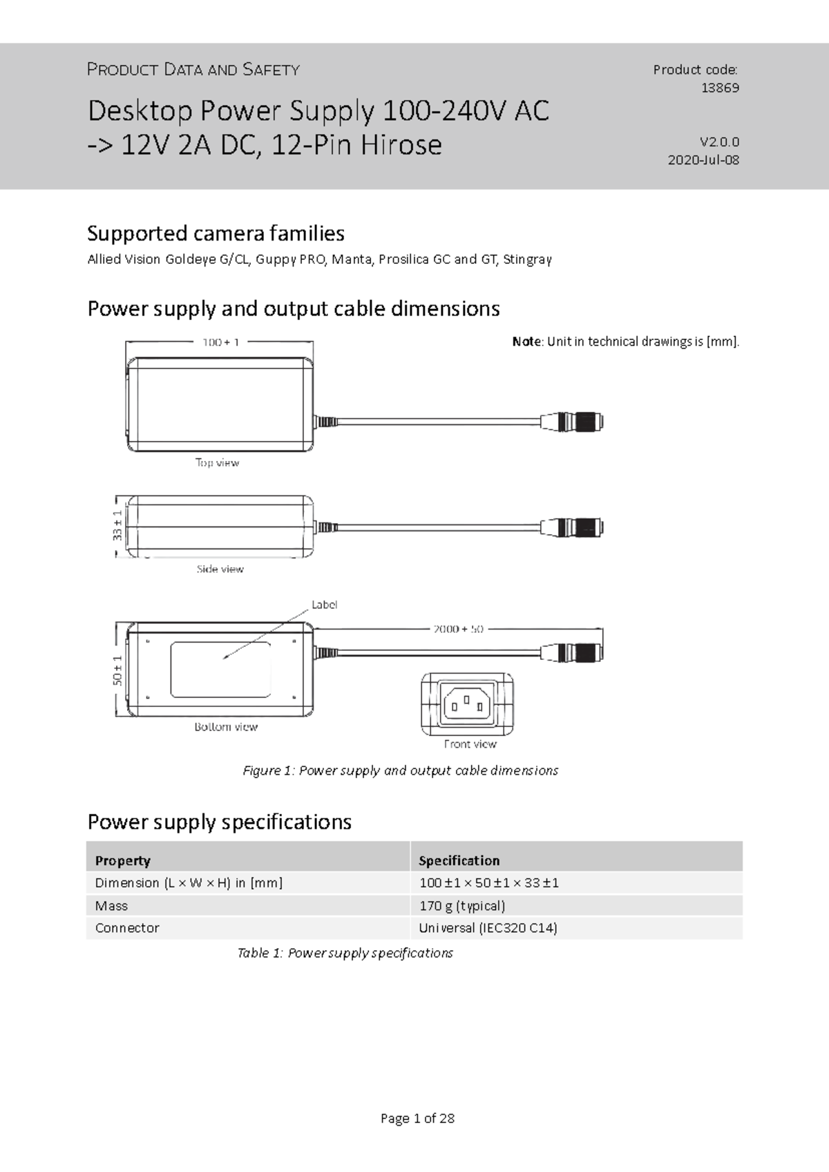 13869 Desktop Power Supply Specifications and Safety Guidelines - Studocu
