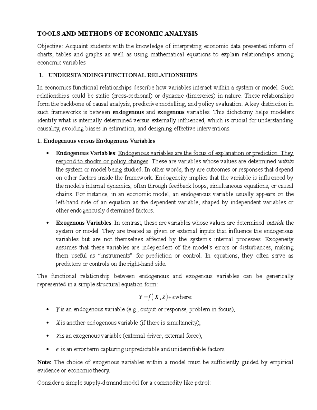 ECON 101: Tools and Methods of Economic Analysis - Understanding Data ...