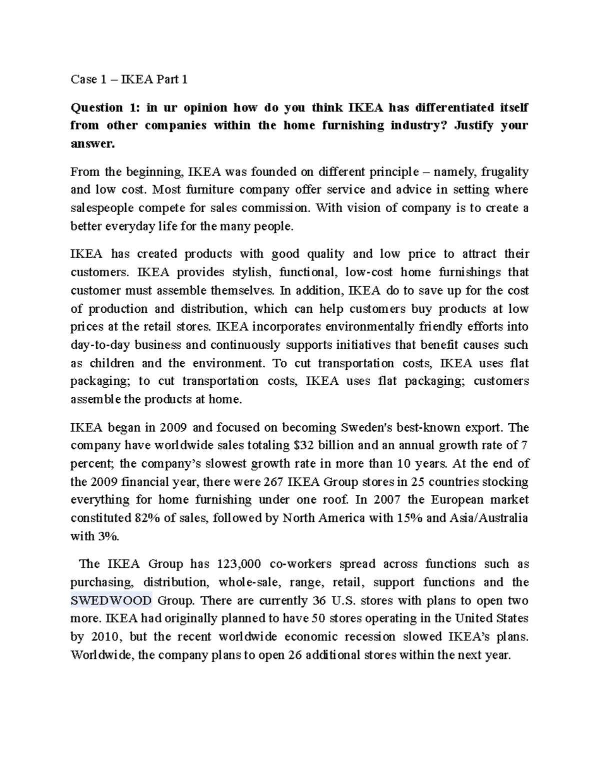 IKEA Case Study - Strategic Differentiation and Sustainability Analysis ...