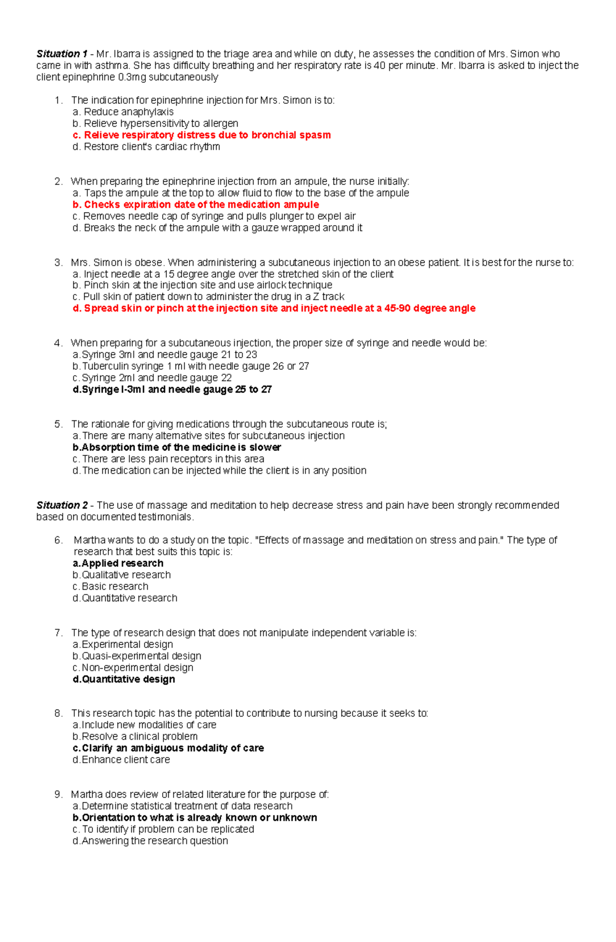 NP2 Pre Board Practice Test 1: Nursing Scenarios and Interventions ...