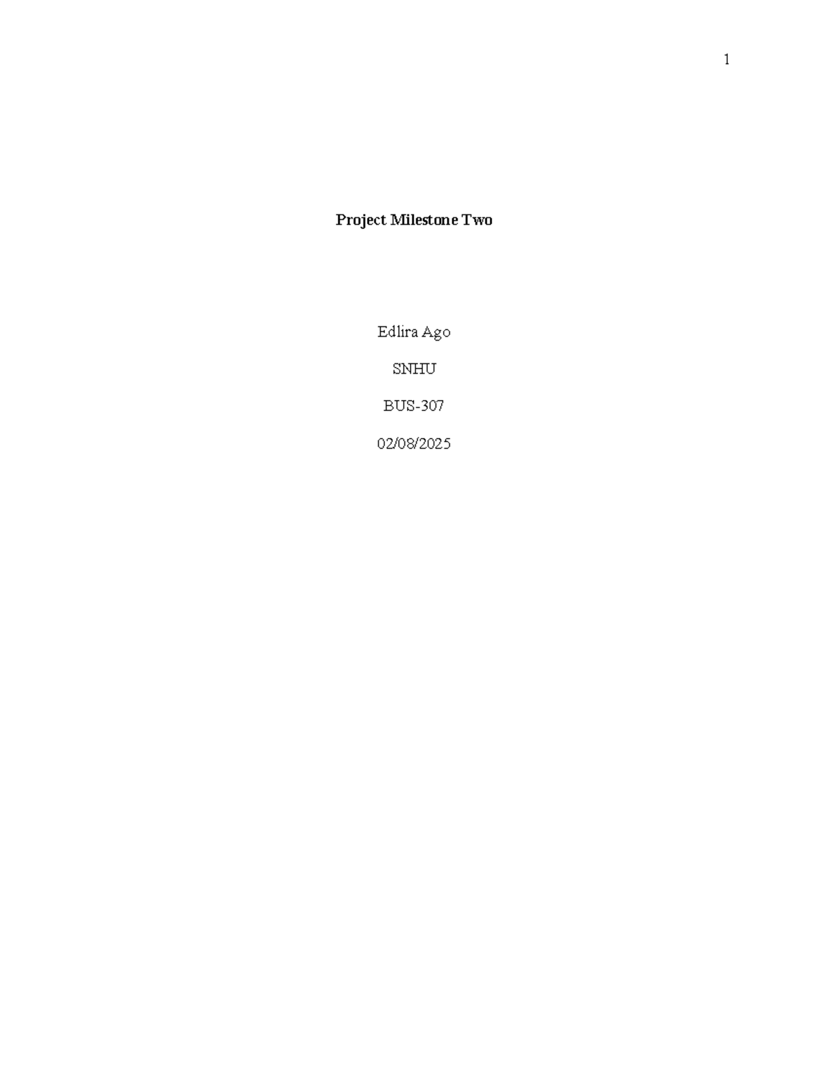 Project Milestone Two Edlira Ago - Project Milestone Two Edlira Ago ...