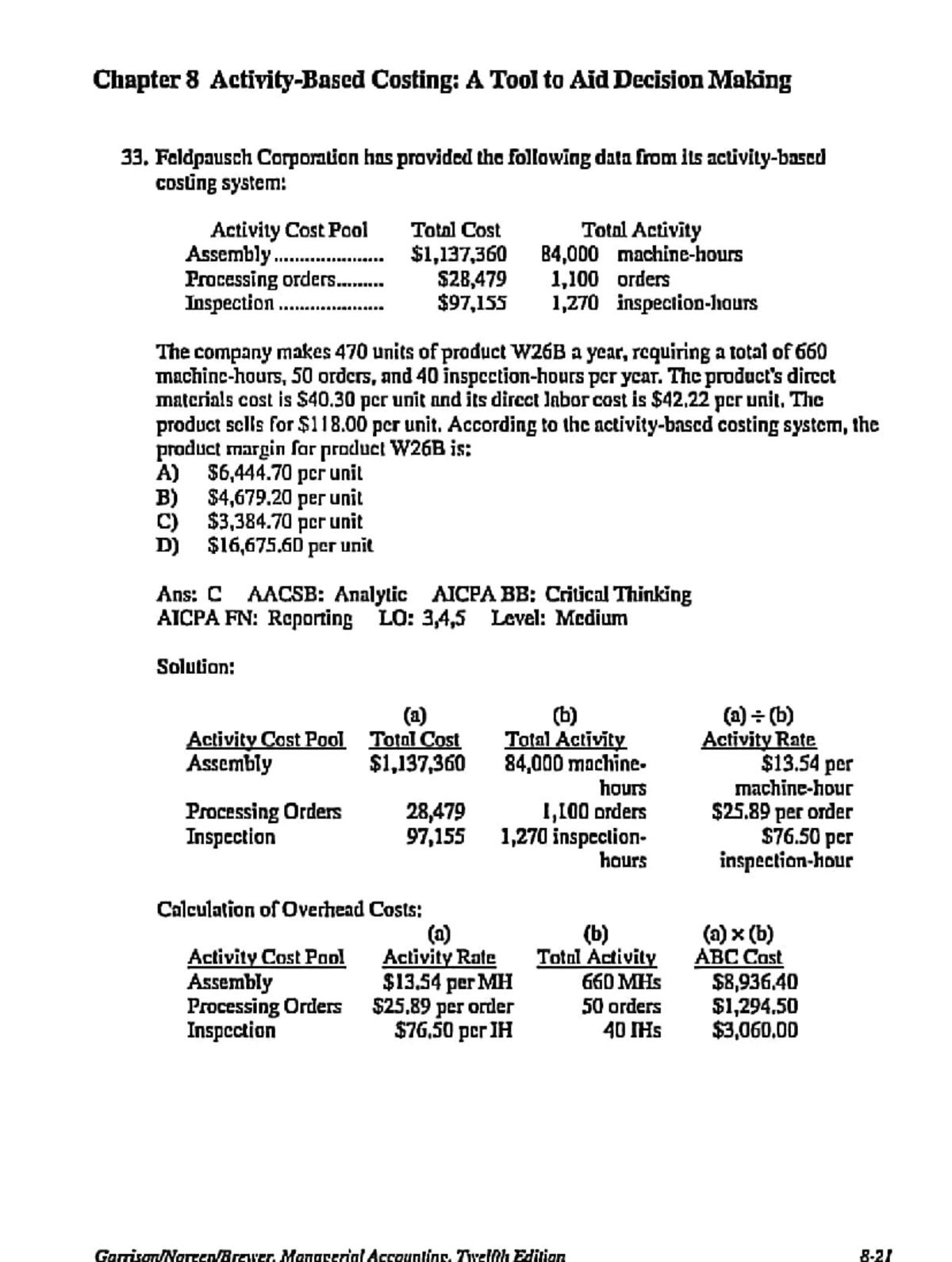 ACC956 - Chapter 8 Costing & Decision Making Analysis - Studocu