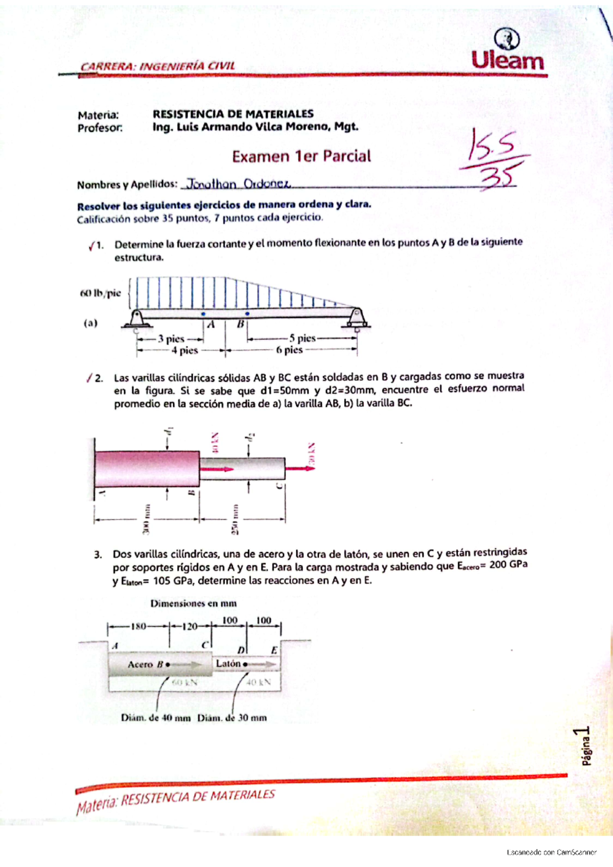 Examen 1er Parcial RDM – Resolución de Ejercicios de Materiales - Studocu