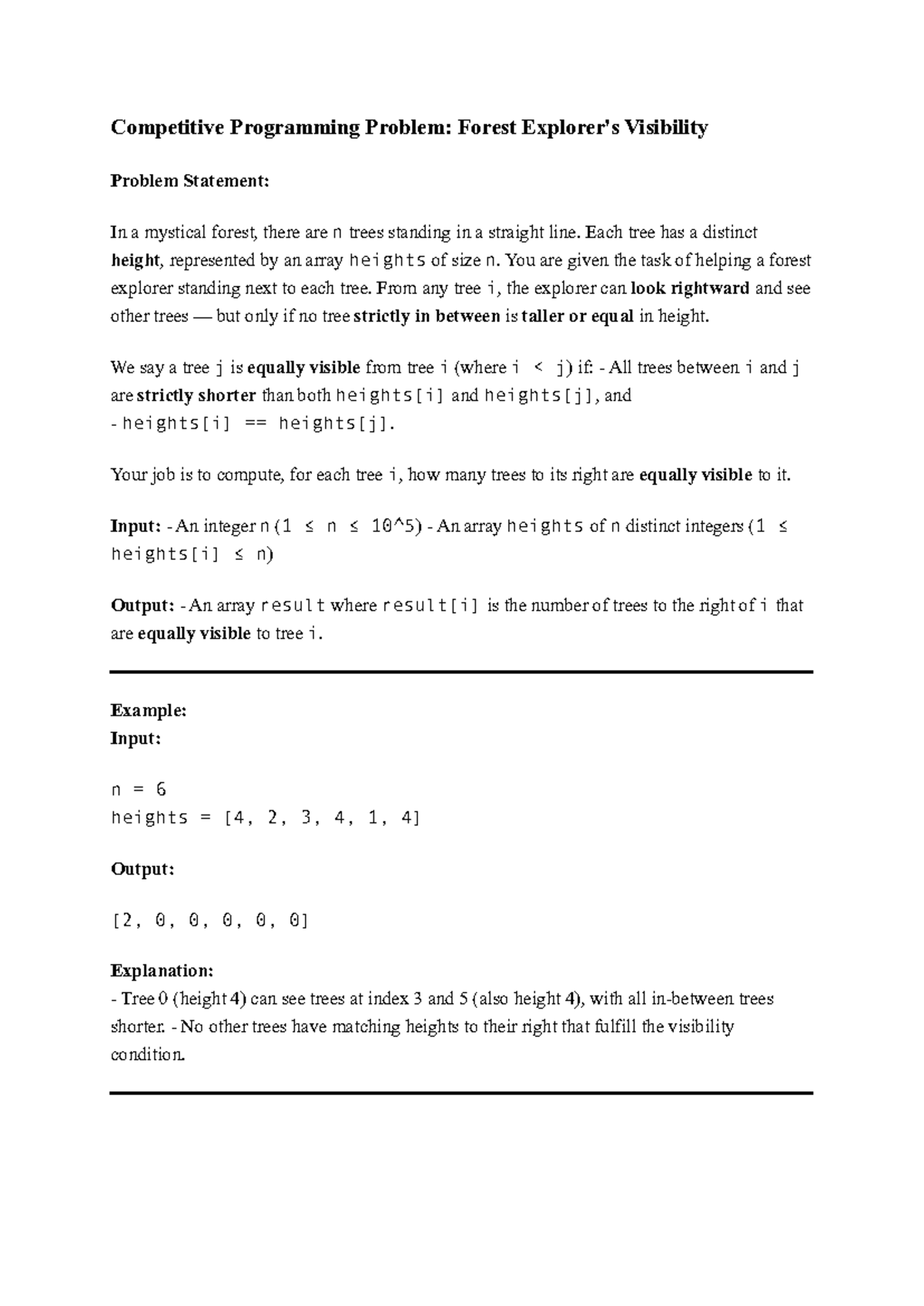 Assignment: Competitive Programming - Forest Visibility Problem (CP101 ...