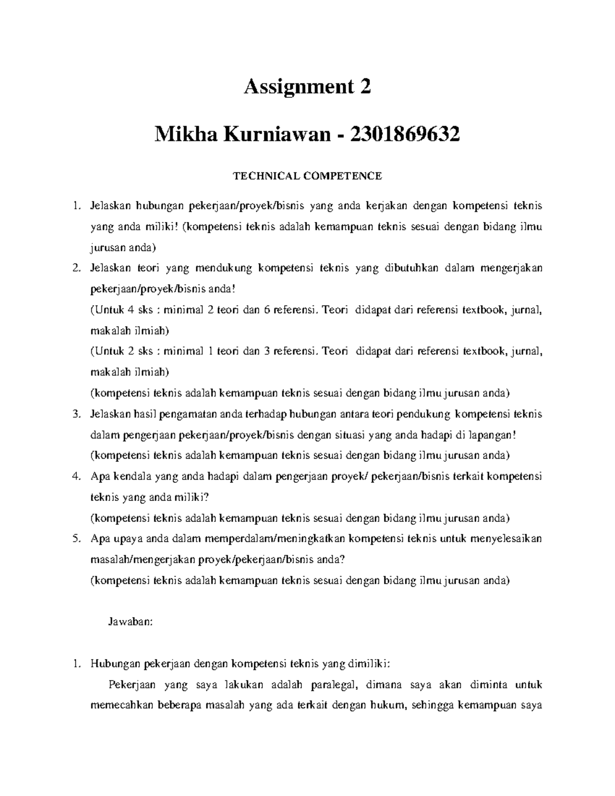 - Assignment Bulan 2-TC-IN - internship - Binus - Studocu