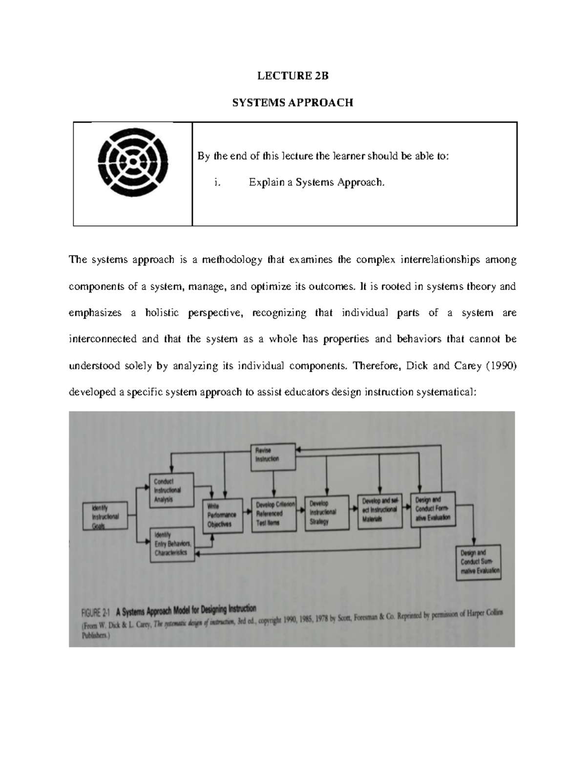 Lecture 2B - good - LECTURE 2B SYSTEMS APPROACH By the end of this ...