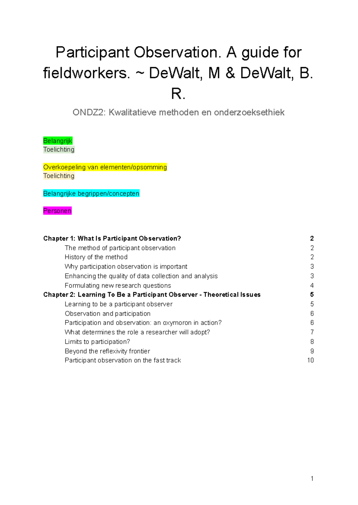Participant Observation: A Comprehensive Guide for ONDZ2 Fieldwork ...