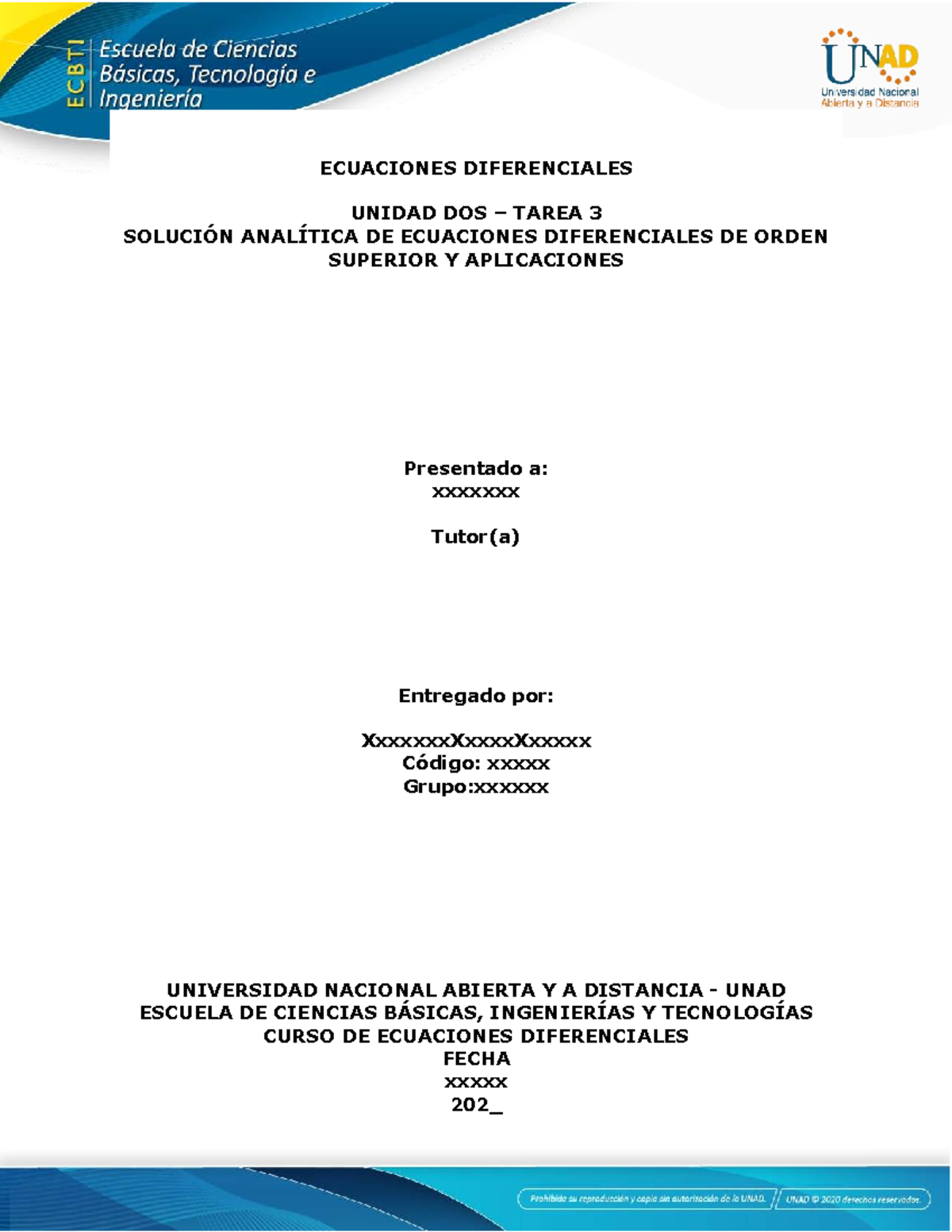 ECUACIONES DIFERENCIALES 202_ TAREA 3: SOLUCIÓN ANALÍTICA Y ...